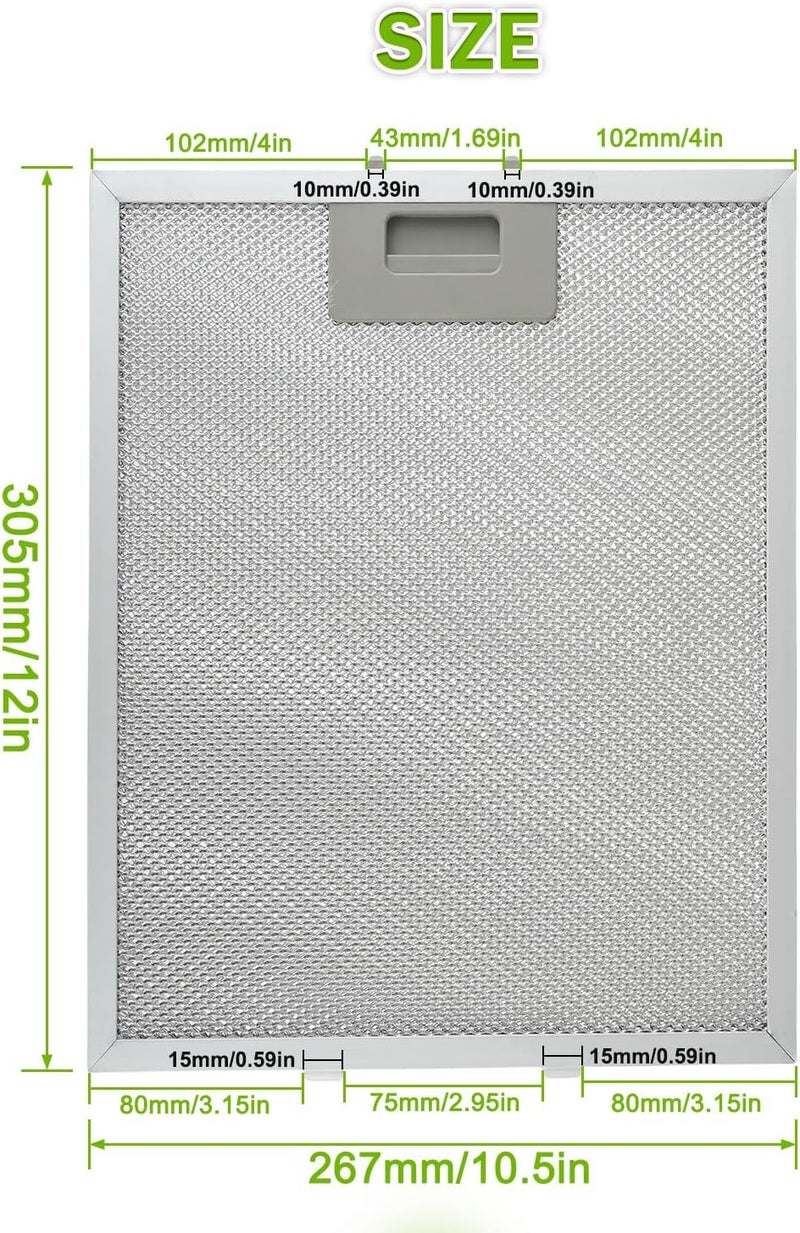 EPLZON W10169961A Range Hood Filter Replacement 5 Layer Aluminum Mesh Hood Grease Filter Fit for Whirlpool, Kitchen Aid, Jenn-Air Range Hoods(2PCS) - Image 2